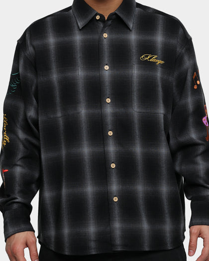 X-Large Random Things Flannel Shirt Black