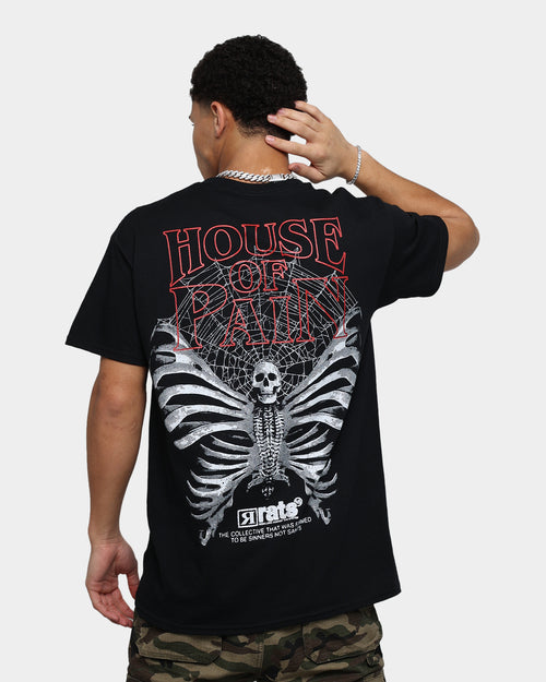 Rats Get Fat House Of Pain Rhinestone T-Shirt Black