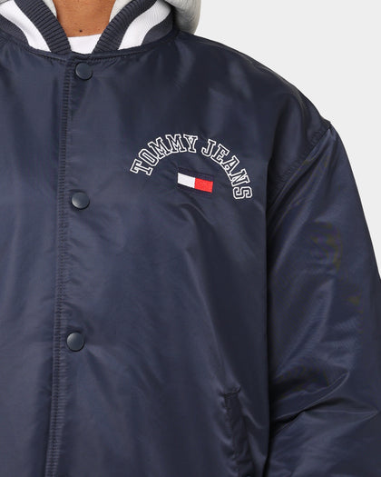 Tommy Jeans TJM Graphic Satin Bomber Jacket Twilight Navy