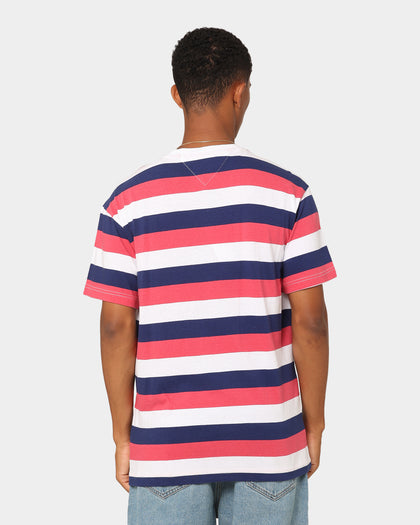 Tommy Jeans TJM Relaxed Timeless Stripe T-Shirt Washed Crimson