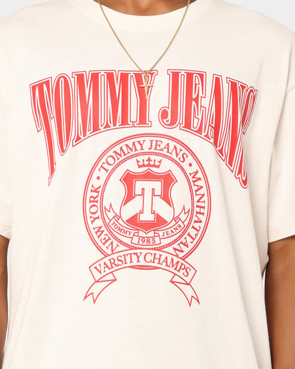 Tommy Jeans TJM Relaxed Varsity Logo T-Shirt Ancient White