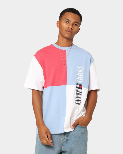 Tommy Jeans TJM Skater Archive Block T-Shirt Pearly Blue