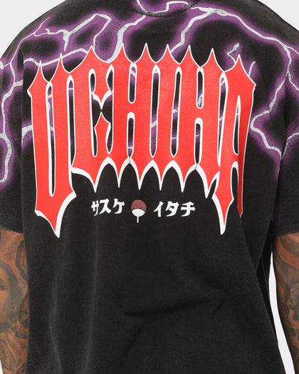 Goat Crew X Naruto Uchicha Brothers Colossal Premium Vintage T-Shirt Black Wash