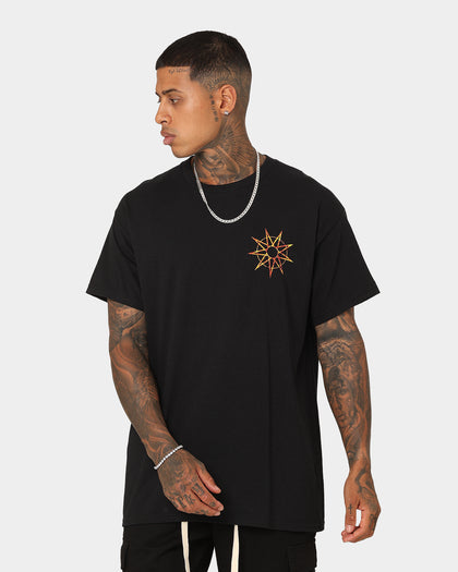 Slipknot Band Photo Flame Logo T-Shirt Black