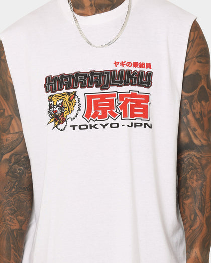 Goat Crew Harajuku Muscle T-Shirt White