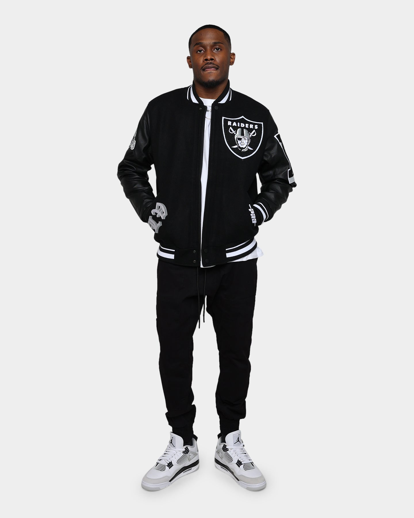 Pro Standard Las Vegas Raiders Old English Varsity Jacket Black