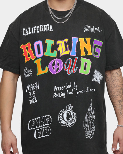Rolling Loud Rolling Loud Line Up Vintage T-Shirt Black Wash