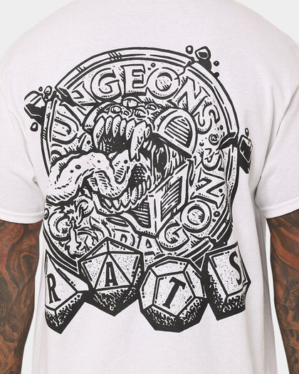 Rats Get Fat X Dungeons And Dragons Chaotic Evil T-Shirt White