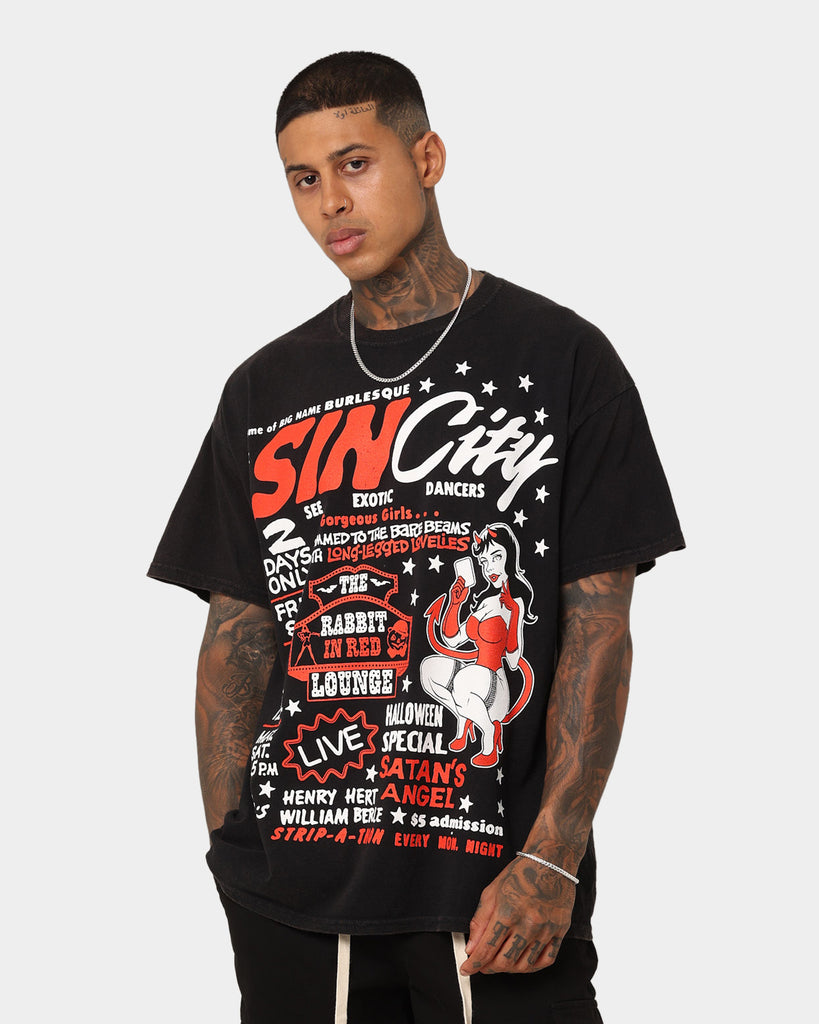 Goat Crew Sin City Vintage T-Shirt Black Wash | Culture Kings US