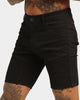 Saint Morta Distressed Biker Short Black