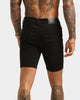 Saint Morta Distressed Biker Short Black