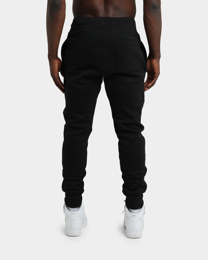 CHAMPION REV WEAVE SCRIPT JOGGER BLACK/GOLD