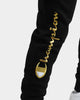 CHAMPION REV WEAVE SCRIPT JOGGER BLACK/GOLD
