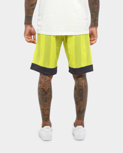 Black Pyramid Vert Stripe Gloss Soccer Short Volt
