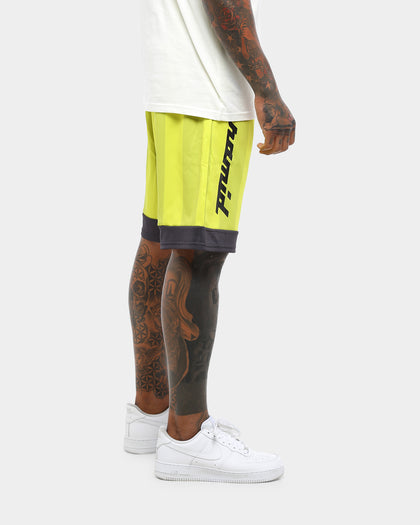 Black Pyramid Vert Stripe Gloss Soccer Short Volt