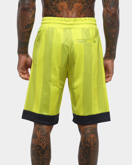 Black Pyramid Vert Stripe Gloss Soccer Short Volt