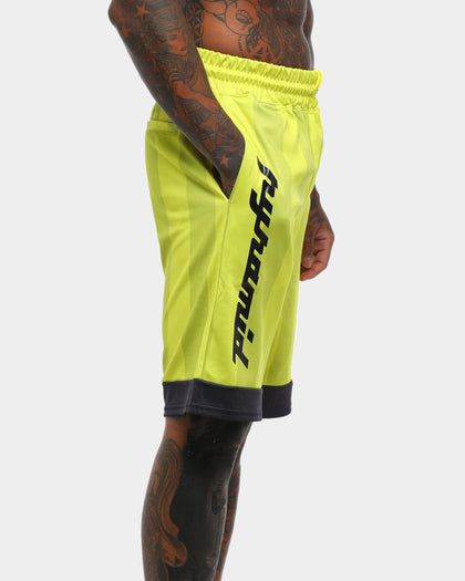 Black Pyramid Vert Stripe Gloss Soccer Short Volt