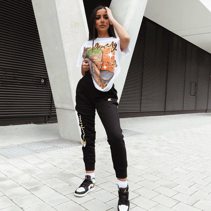 Champion Women's Rev Weave Script Jogger Black/Gold