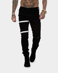 Saint Morta Sideline Distressed Jean Black/White