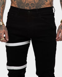 Saint Morta Sideline Distressed Jean Black/White