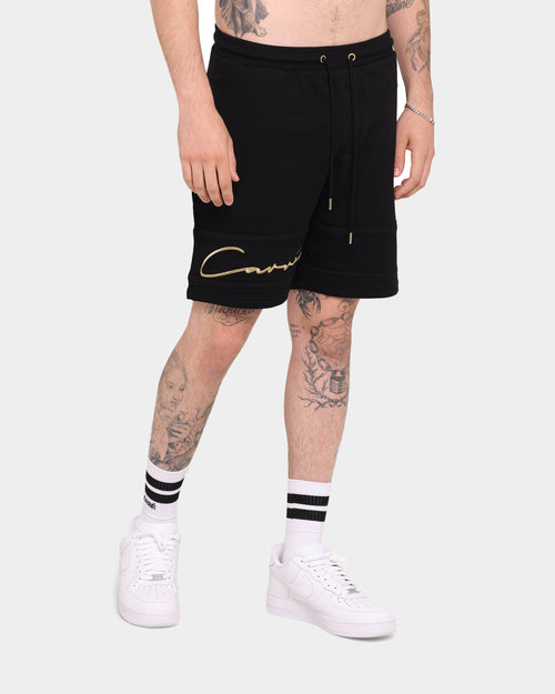 Carré Scripted Fleece Shorts Black/Black/Gold