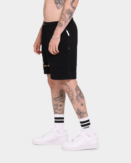 Carré Scripted Fleece Shorts Black/Black/Gold