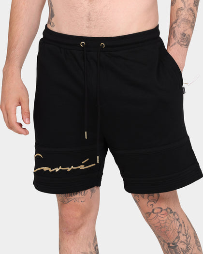 Carré Scripted Fleece Shorts Black/Black/Gold