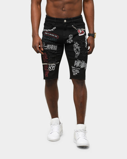 Lifted Anchors Men's Barker Denim Shorts Black