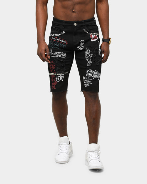 Lifted Anchors Men's Barker Denim Shorts Black