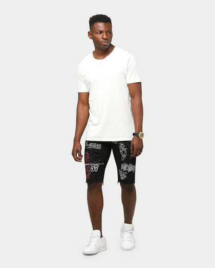 Lifted Anchors Men's Barker Denim Shorts Black