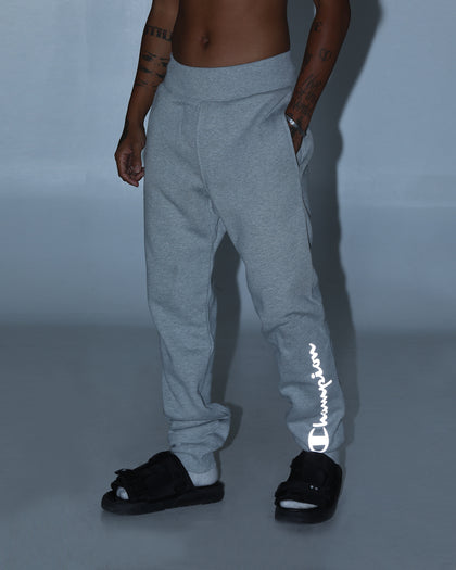 Champion Rev Weave React Reflective Script Jogger Oxford Heather