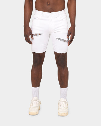 Nena and Pasadena Rawlins Denim Shorts Destroyed White