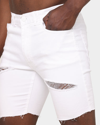 Nena and Pasadena Rawlins Denim Shorts Destroyed White