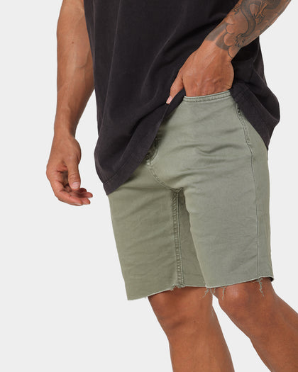 Nena And Pasadena Rawlins Denim Shorts Khaki