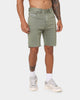 Nena And Pasadena Rawlins Denim Shorts Khaki