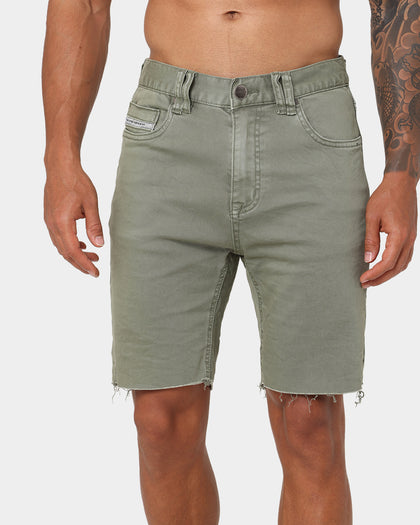 Nena And Pasadena Rawlins Denim Shorts Khaki