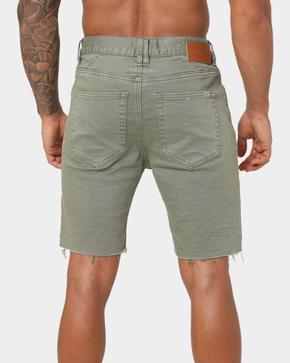 Nena And Pasadena Rawlins Denim Shorts Khaki