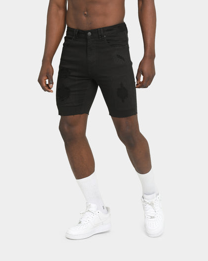 Nena And Pasadena Apocalypse Denim Shorts Black