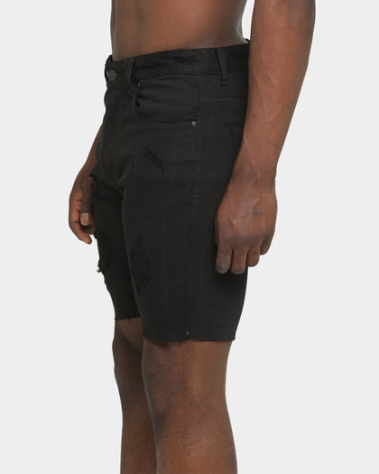 Nena And Pasadena Apocalypse Denim Shorts Black