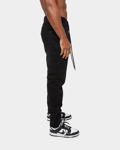 Carré Enorme Straight Tapered Jeans Washed Black