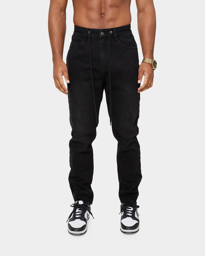 Carré Enorme Straight Tapered Jeans Washed Black