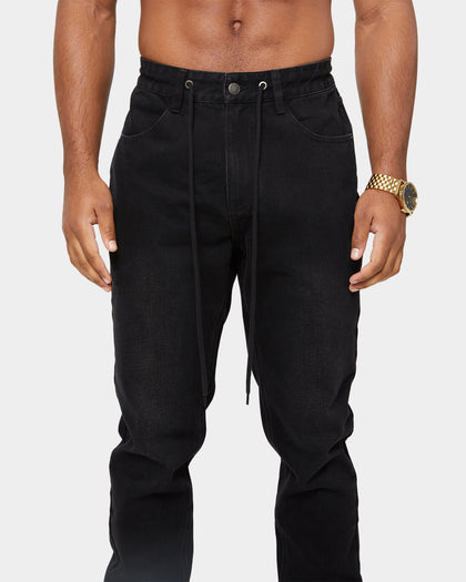 Carré Enorme Straight Tapered Jeans Washed Black