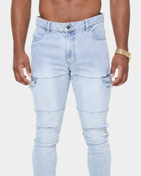 Carré Sommet Cargo Jean Light Blue Denim