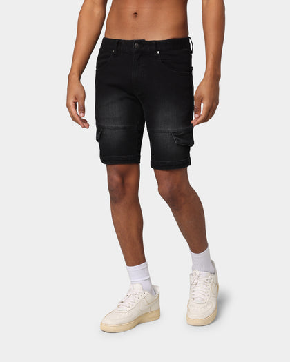 Carré Sommet Jean Cargo Short Black