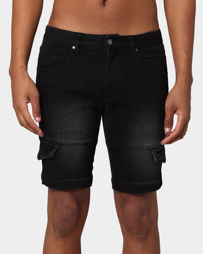 Carré Sommet Jean Cargo Short Black