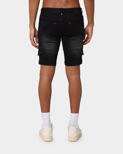 Carré Sommet Jean Cargo Short Black