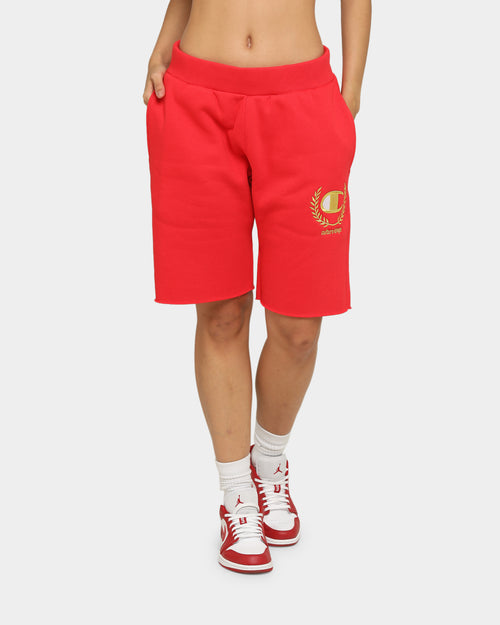 Champion Champion x Culture Kings Rev Weave Shorts Red/Gold