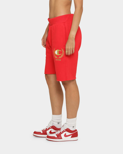 Champion Champion x Culture Kings Rev Weave Shorts Red/Gold