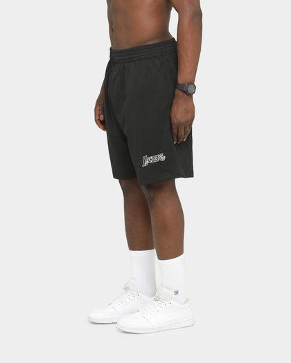 Mitchell & Ness Los Angeles Lakers White Logo Mesh Shorts Black