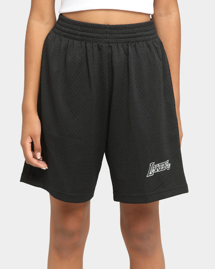 Mitchell & Ness Los Angeles Lakers White Logo Mesh Shorts Black